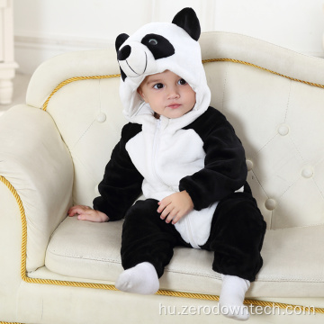 Cotton Animal Cute Panda Boy Baby Rompers kapucnis